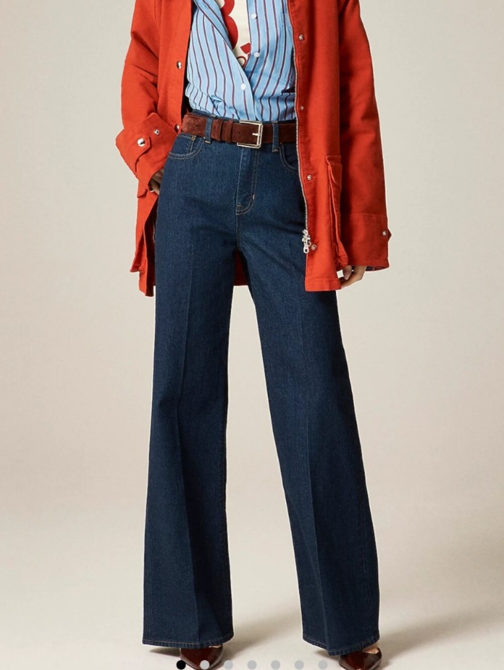 J. Crew Dark Blue Wide-Leg Denim Jeans